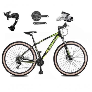 Imagem de Bicicleta Aro 29 Ksw Xlt Alívio E Altus 27v Freio Hidráulico Garfo Trava Pneu Faixa - Preto-verde Tam.17