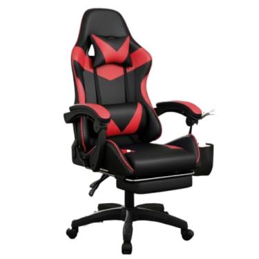 Imagem de Cadeira Gamer Profissional Escritório Ergonômica Reclinável Confortável Com Rodinha E Apoio Para Pés (Vermelho)