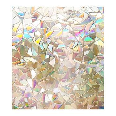 Imagem de Filme de Janela 3D Não Adesivo Decoração com Adesivos Estáticos Vidro Padrão Impactante Estilosa Bloqueio Luz Solar Rejeição UV Sem Cola Removível Reutilizável Proteção Semi-Privada para Casa