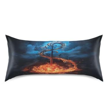 Imagem de xigua Fronha de cetim com notas musicais para cabelo e pele, lavável à máquina, antiderrapante, refrescante, almofada king size com fecho de envelope, 50,8 cm x 101,6 cm