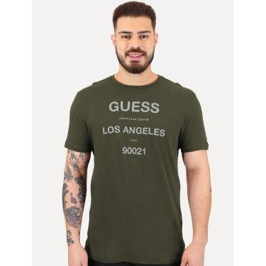 Imagem de Camiseta Guess Masculina Los Angeles 90021 Verde Militar-Masculino