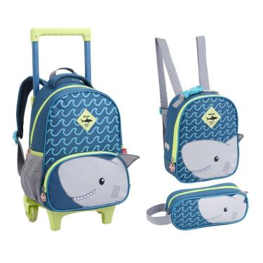 Imagem de Kit Mochila de Rodinhas Lancheira Estojo Creche ZOOP-Unissex