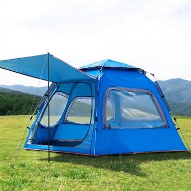 Imagem de NEW HAWAII Barraca Pop-Up Automática 6-8 Pessoas, Impermeável, Montagem Rápida, Proteção UV e Insetos, Inclúi Estacas,Grande Espaço 280x280x160cm (Azul)