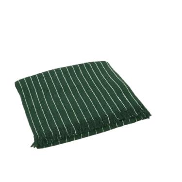 Imagem de Manta para Sofá Gigante 2,40x1,80m Casal Algodão Macio Decorativa(Verde Listra branca)