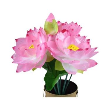 Imagem de Flor Artificial De Lírio De Água De Seda Para Casamento, Jardim, Festa