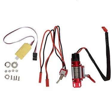 Imagem de CUOFYUNL Acessório de peças de guincho elétrico de metal com painel de controle remoto de interruptor para carro de escalada de esteira 1/10 RC