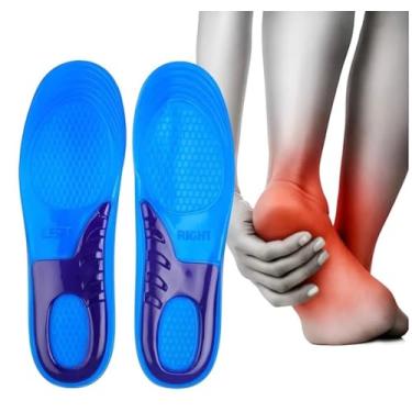 Imagem de Palmilha Ortopédica em Gel de Silicone para Fascite Plantar e Esporão de Calcâneo – Absorção de Impacto, Alívio para Pés, Joelhos e Costas, Uso Esportivo e Prolongado