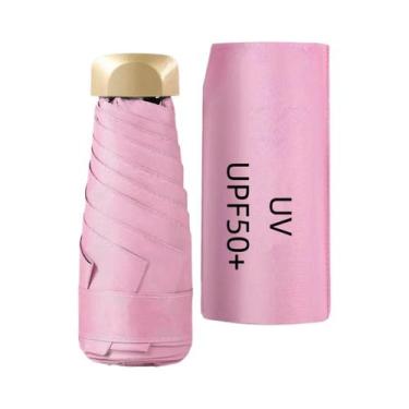 Imagem de Guarda-chuva Mini De Bolso Com Proteção UV, Dobrável, De Vinil, Para S