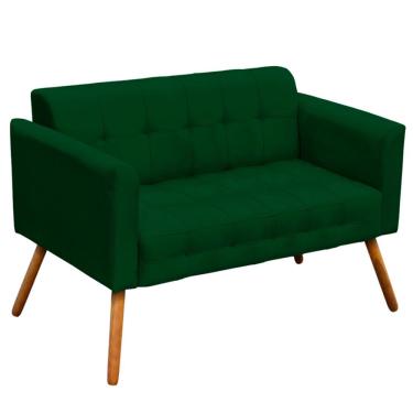 Imagem de Poltrona Namoradeira Decorativa Pés Palito Karen Suede Verde - Gran Belo