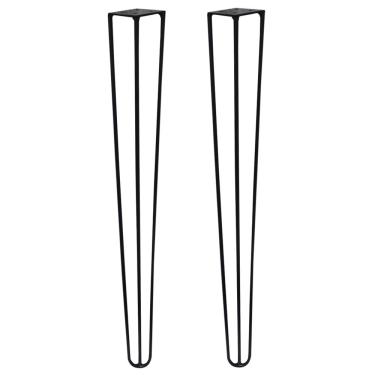 Imagem de Kit 2 Pés de Metal 60 CM Hairpin Legs Mesa de Canto Aparador Preto G41