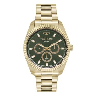 Imagem de Relógio Technos Masculino Ref: 6p79bz/1v Multifunção Riviera Dourado