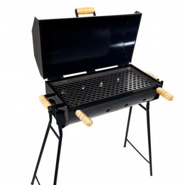 Imagem de Churrasqueira Bafo a Carvão com Tampa e Grelha -Ideal para Churrasco P