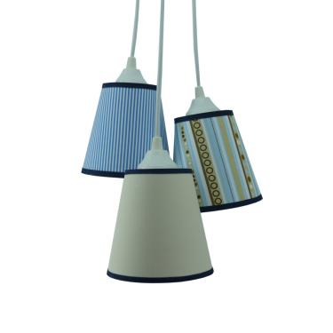 Imagem de Lustre Pendente Quarto De Bebê Azul Marinho, Azul Bebê E Bege Bivolt