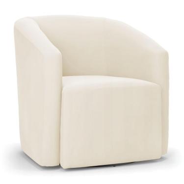 Imagem de Poltrona Stella Max Veludo Base Giratória - D'rossi Cor Bege