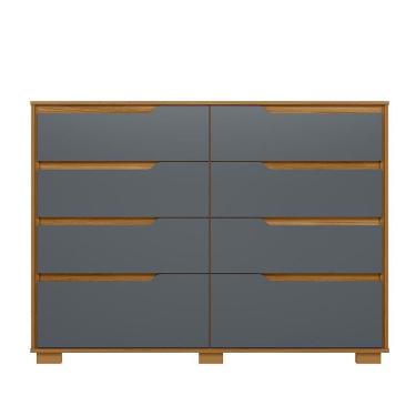 Imagem de Comoda Casal Quarto Georgia 8 Gavetas Freijo Com Cinza - Moval