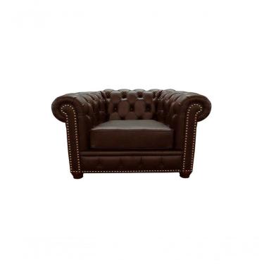 Imagem de Poltrona Chesterfield De Couro Marrom