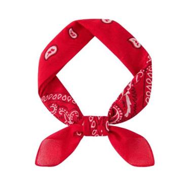 Imagem de Bandana Lenço Estampado Classica Unissex 55X55Cm Adulto - HHW, Vermelh