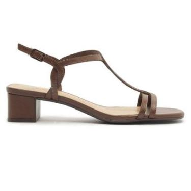 Imagem de Sandália Salto Bloco Tira Central Couro Lançamento Anacapri-Feminino