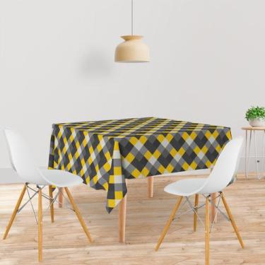 Imagem de Toalha De Mesa Quadrada Tecido Oxford Escandinavo Amarelo TL167 - 140x