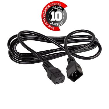 Imagem de Extensão De Cabo De Força Iec C20/C19, 2 Mt - Kit 10