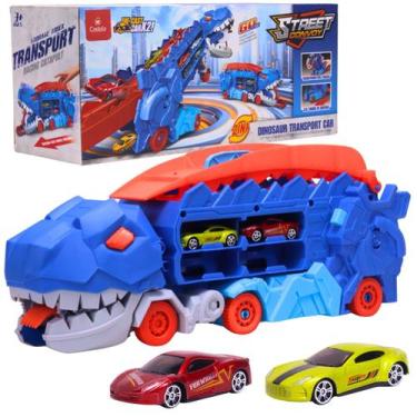 Imagem de Caminhão Pista Dinossauro 2em1 Devorador de Carrinhos - Castela