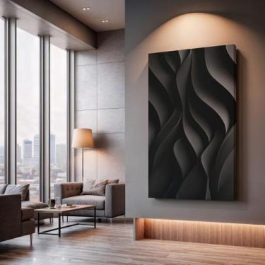 Imagem de Quadros Decorativos Sombras Negras 40x60 Moderno Luxo Sala Quarto Escr