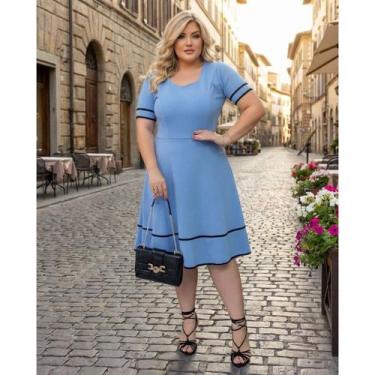 Imagem de Vestido Midi Rodado Godê Evangélico Social Branco Festas Oferta Barato