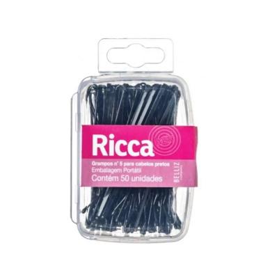 Imagem de Grampos para Cabelo N5 Cor Preto com 50 Unidades Ricca