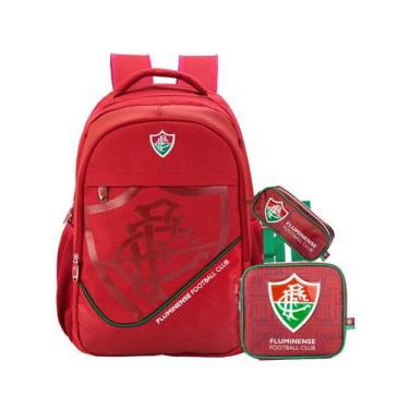 Imagem de Kit Escolar Fluminense Mochila Costas + Lancheira + Estojo - Xeryus
