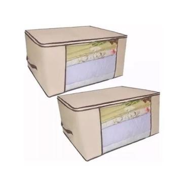 Imagem de Kit 2 Organizadores Multiuso Marfim 60x45x30cm 621 VB Home