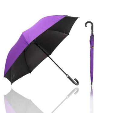 Imagem de Guarda Chuva Portaria Automático Grande Cabo Curvo Reforçado Fibra de 