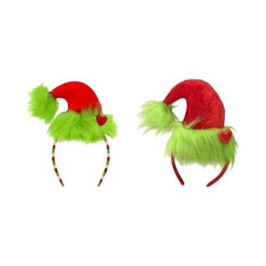 Imagem de Tiara Verde De Natal Com Laço Estilo Chifre De Rena, Cor Aleatória, Ac