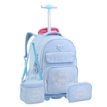 Imagem de Kit Mochila Rodas Color Up Meninas Lancheira Estojo Escolar - Seanite,