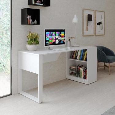 Imagem de Mesa para Escritório com Armário 160cm Multimóveis CR25264, Branco