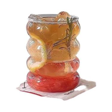 Imagem de Copo De Vidro Corrugado Transparente Retro Para Café, Leite, Chá E Suc