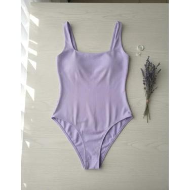 Imagem de Body Feminino Regatinha Alça Grossa Básico Supplex Cor:Lilás - Tribo M