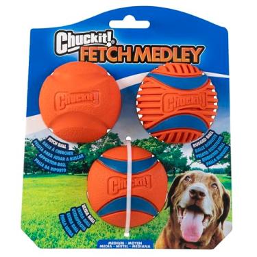 Imagem de Chuckit! Fetch Ball Medley, médio, bola para cães, pacote com 3, bolas ultra, para pega...