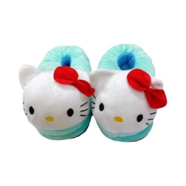 Imagem de Pantufas De Pelúcia Hello Kitty Para Mulheres, Calçados Quentes De Alg
