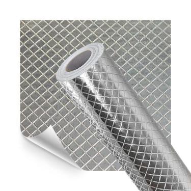 Imagem de Adesivo Revestimento Vinilico Aluminio Prata Quadradinhos 5M - Open St