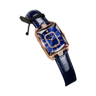 Imagem de Relógio De Quartzo Feminino De Couro Impermeável Luxuoso, Elegante E M