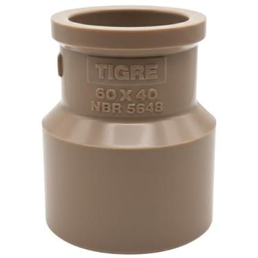 Imagem de Luva Redução Soldável Amanco PVC Marrom 60x40mm - 22186040 - Tigre