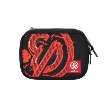 Imagem de Estojo Enaldinho Box 36 Elásticos Escolar Meninos Necessaire, Vermelho