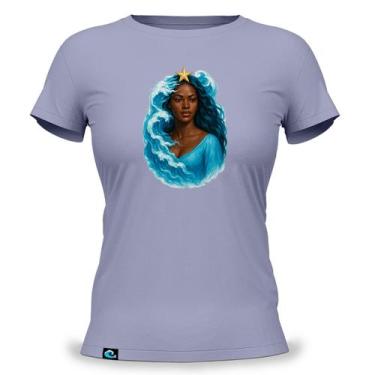 Imagem de Camiseta Feminina Baby Look com Estampa Iemanjá 100 Algodão Yemanjá De