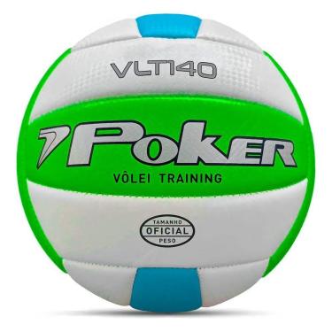 Imagem de Bola Poker Vôlei Training VLT140 Branco, Verde e Azul-Unissex