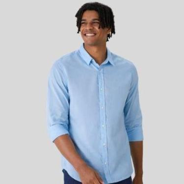 Imagem de Camisa Regular Masculina Manga Longa Em Tricoline Malwee-Masculino