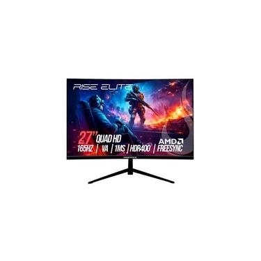 Imagem de Monitor Gamer Curvo Rise Mode Elite 27", QHD, 165Hz, 1ms, VA, FreeSync, HDR 400, HDMI e DisplayPort, Preto - RM-MOG-27C1652K-B
