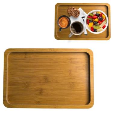 Imagem de Bandeja Retangular em Madeira Petisqueira Decoração 29,5cm - Top
