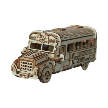 Imagem de Quebra-Cabeça 3D De Ônibus Escolar Em Madeira, Modelo De Montagem DIY,