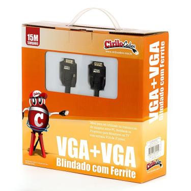 Imagem de Cabo Vga Blindado Com Ferrite - 15 Metros - Cirilo Cabos