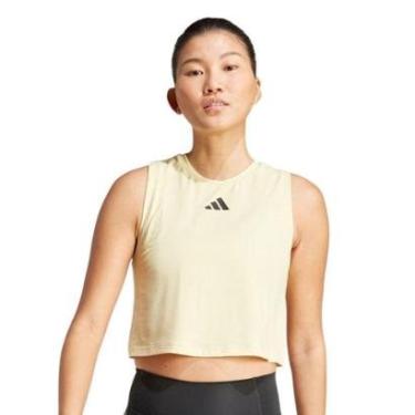 Imagem de Regata Cropped Adidas Power Boxy Feminina - Amarelo PP-Feminino